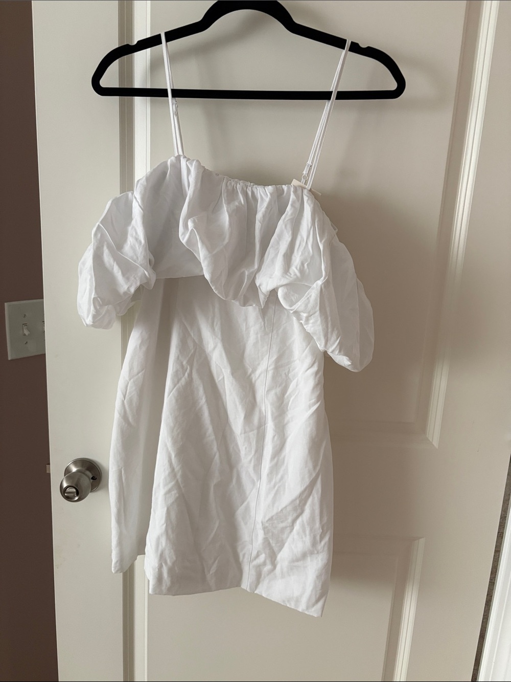 a new day White Ruffled Off-Shoulder Mini Dress